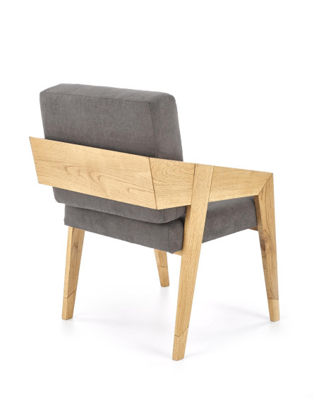 FREEDOM Fotel Drewno Dębowe Ciemny Popiel 61x67x90cm - Naturalny Styl