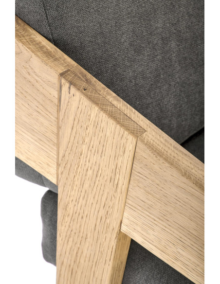 FREEDOM Fotel Drewno Dębowe Ciemny Popiel 61x67x90cm - Naturalny Styl