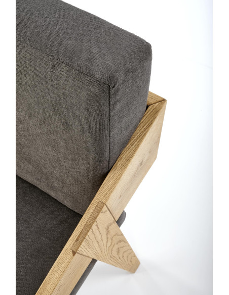 FREEDOM Fotel Drewno Dębowe Ciemny Popiel 61x67x90cm - Naturalny Styl