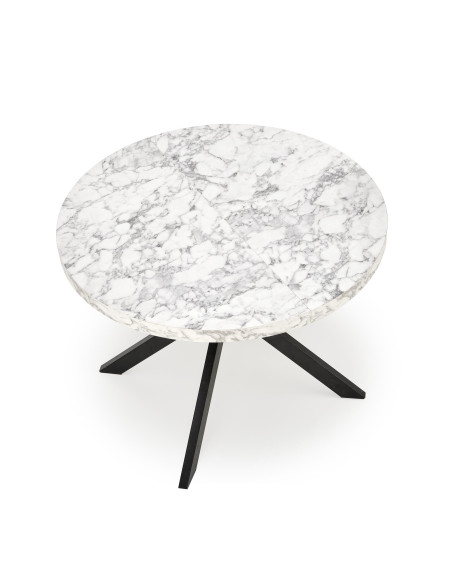 PERONI Stół Rozkładany Biały Marmur Fi100-250cm - Luksus i Funkcjonalność