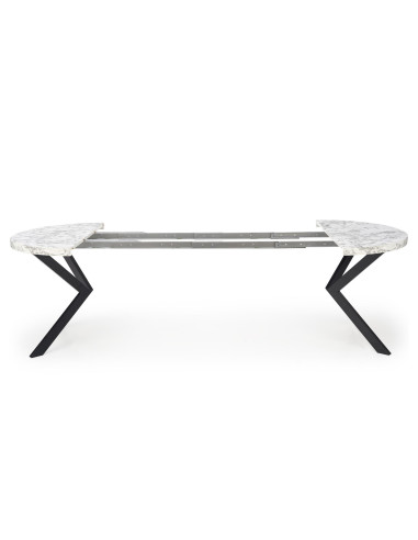 PERONI Stół Rozkładany Biały Marmur Fi100-250cm - Luksus i Funkcjonalność