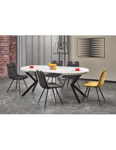 PERONI Stół Rozkładany Biały Marmur Fi100-250cm - Luksus i Funkcjonalność