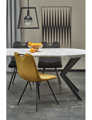 PERONI Stół Rozkładany Biały Marmur Fi100-250cm - Luksus i Funkcjonalność