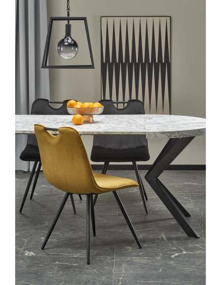 PERONI Stół Rozkładany Biały Marmur Fi100-250cm - Luksus i Funkcjonalność