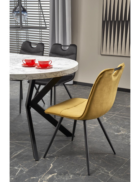 PERONI Stół Rozkładany Biały Marmur Fi100-250cm - Luksus i Funkcjonalność