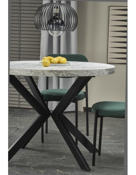 PERONI Stół Rozkładany Biały Marmur Fi100-250cm - Luksus i Funkcjonalność