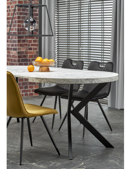 PERONI Stół Rozkładany Biały Marmur Fi100-250cm - Luksus i Funkcjonalność