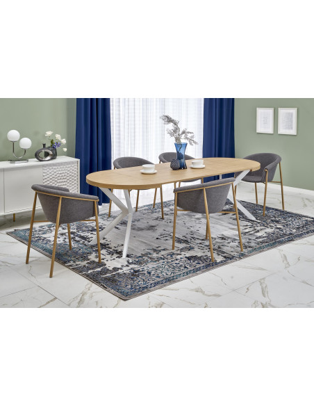 PERONI Stół Rozkładany Dąb Złoty Fi100-250cm - Elegancja i Praktyczność