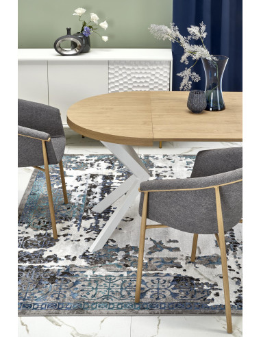 PERONI Stół Rozkładany Dąb Złoty Fi100-250cm - Elegancja i Praktyczność