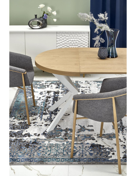 PERONI Stół Rozkładany Dąb Złoty Fi100-250cm - Elegancja i Praktyczność