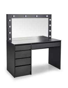 HOLLYWOOD XL Toaletka z Oświetleniem LED Czarna 120x55x140cm - Styl i Smak