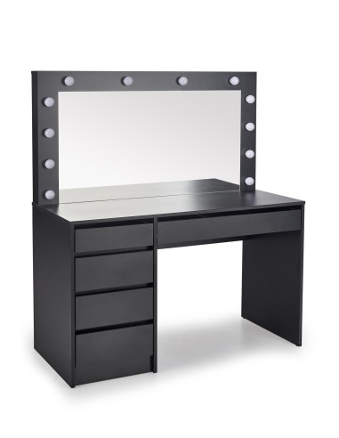 HOLLYWOOD XL Toaletka z Oświetleniem LED Czarna 120x55x140cm - Styl i Smak