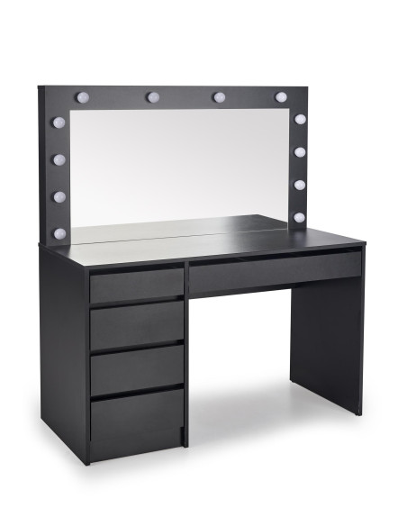 HOLLYWOOD XL Toaletka z Oświetleniem LED Czarna 120x55x140cm - Styl i Smak