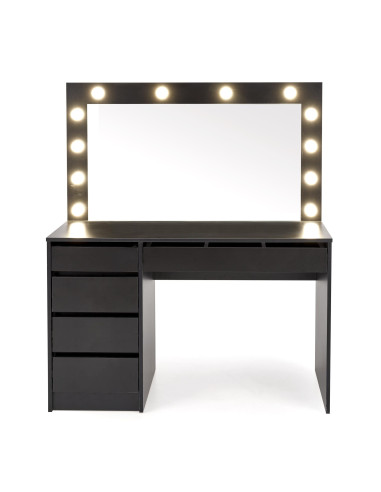 HOLLYWOOD XL Toaletka z Oświetleniem LED Czarna 120x55x140cm - Styl i Smak