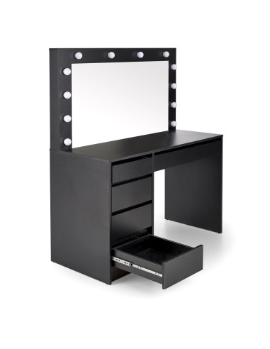 HOLLYWOOD XL Toaletka z Oświetleniem LED Czarna 120x55x140cm - Styl i Smak