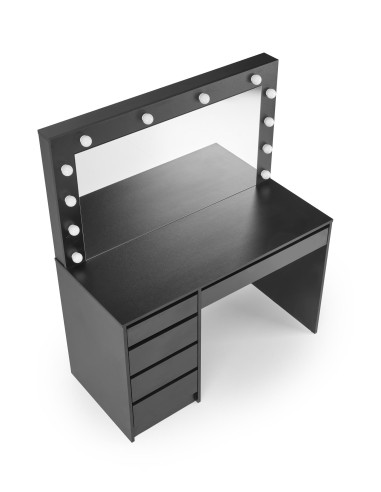 HOLLYWOOD XL Toaletka z Oświetleniem LED Czarna 120x55x140cm - Styl i Smak