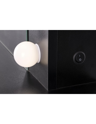 HOLLYWOOD XL Toaletka z Oświetleniem LED Czarna 120x55x140cm - Styl i Smak