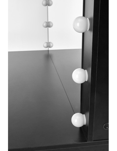 HOLLYWOOD XL Toaletka z Oświetleniem LED Czarna 120x55x140cm - Styl i Smak