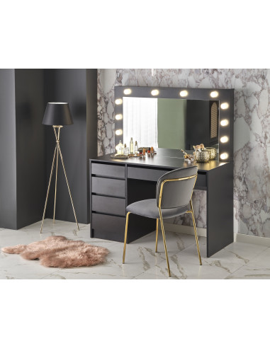 HOLLYWOOD XL Toaletka z Oświetleniem LED Czarna 120x55x140cm - Styl i Smak