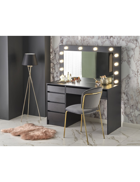 HOLLYWOOD XL Toaletka z Oświetleniem LED Czarna 120x55x140cm - Styl i Smak