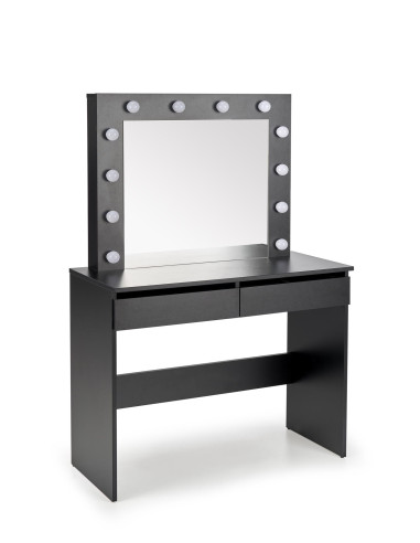 HOLLYWOOD Toaletka z Oświetleniem LED Czarna 94x43x140cm - Blask i Komfort