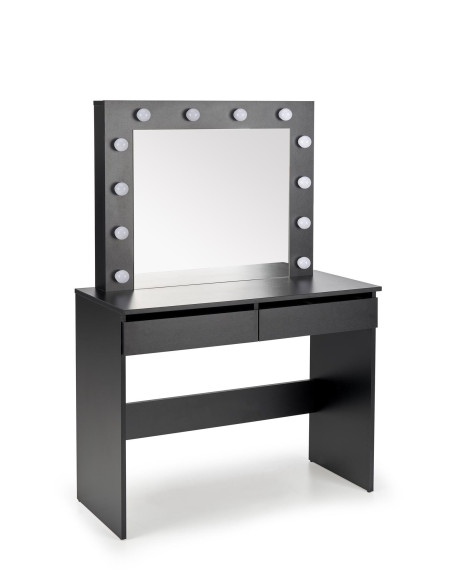 HOLLYWOOD Toaletka z Oświetleniem LED Czarna 94x43x140cm - Blask i Komfort