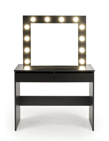 HOLLYWOOD Toaletka z Oświetleniem LED Czarna 94x43x140cm - Blask i Komfort