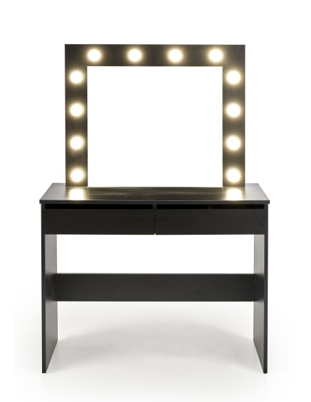 HOLLYWOOD Toaletka z Oświetleniem LED Czarna 94x43x140cm - Blask i Komfort