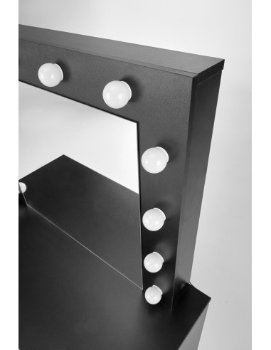 HOLLYWOOD Toaletka z Oświetleniem LED Czarna 94x43x140cm - Blask i Komfort