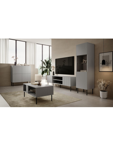 ASENSIO KM-2 Komoda Jasny Popiel 100x42x110cm - Styl i Praktyczność