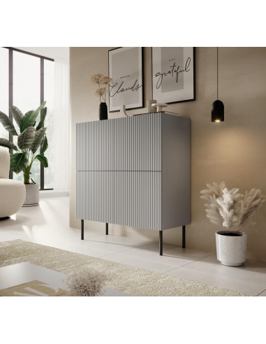 ASENSIO KM-2 Komoda Jasny Popiel 100x42x110cm - Styl i Praktyczność