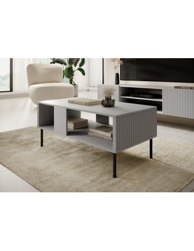 ASENSIO Ława Jasny Popiel 110x60x48cm - Nowoczesny Akcent w Salonie