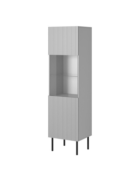 ASENSIO Witryna Jasny Popiel 50x42x180cm - Design i Ekskluzywność