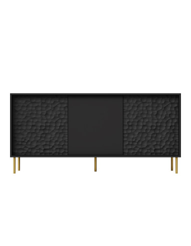 BULLET KM-1 Komoda Czarny Złoty 155x41x73cm - Nowoczesny Glamour