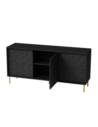 BULLET KM-1 Komoda Czarny Złoty 155x41x73cm - Nowoczesny Glamour