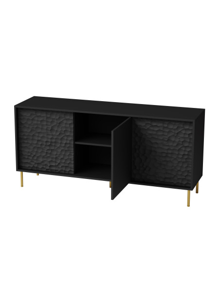 BULLET KM-1 Komoda Czarny Złoty 155x41x73cm - Nowoczesny Glamour