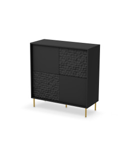 BULLET KM-2 Komoda Czarny Złoty 100x41x105cm - Styl i Luksus
