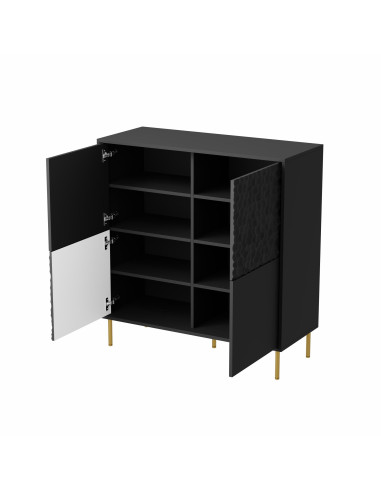 BULLET KM-2 Komoda Czarny Złoty 100x41x105cm - Styl i Luksus