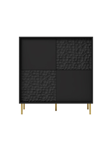 BULLET KM-2 Komoda Czarny Złoty 100x41x105cm - Styl i Luksus