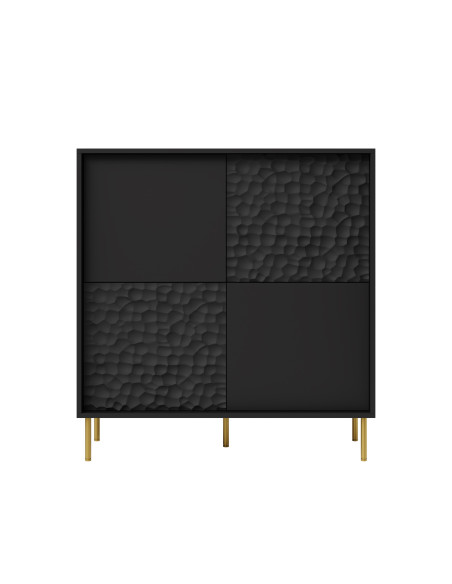 BULLET KM-2 Komoda Czarny Złoty 100x41x105cm - Styl i Luksus