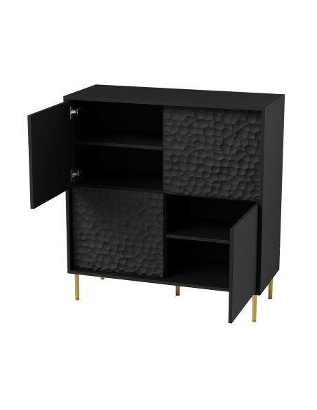 BULLET KM-2 Komoda Czarny Złoty 100x41x105cm - Styl i Luksus