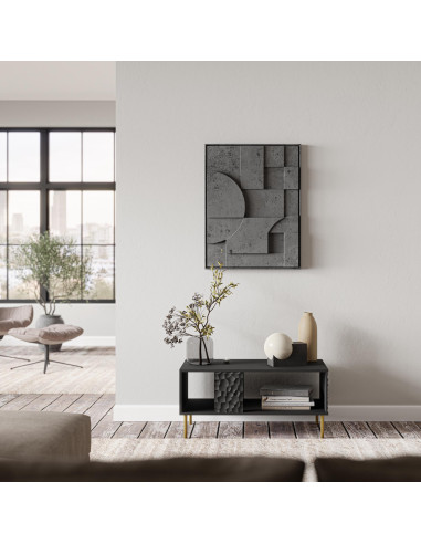 BULLET Ława Czarny Złoty 92x50x43cm - Elegancja w Salonie