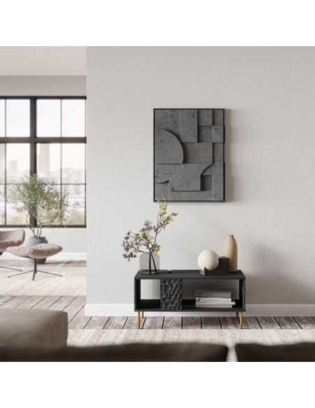 BULLET Ława Czarny Złoty 92x50x43cm - Elegancja w Salonie