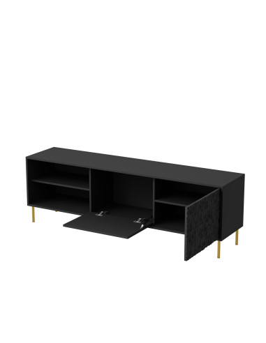 BULLET Stolik RTV Czarny Złoty 180x41x58cm - Nowoczesność i Styl