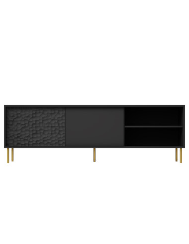 BULLET Stolik RTV Czarny Złoty 180x41x58cm - Nowoczesność i Styl