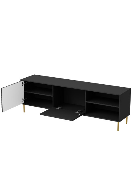 BULLET Stolik RTV Czarny Złoty 180x41x58cm - Nowoczesność i Styl