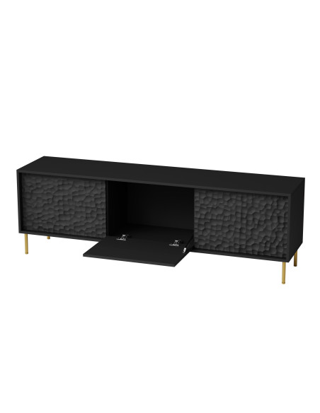 BULLET Stolik RTV Czarny Złoty 180x41x58cm - Nowoczesność i Styl