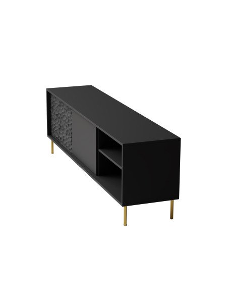 BULLET Stolik RTV Czarny Złoty 180x41x58cm - Nowoczesność i Styl