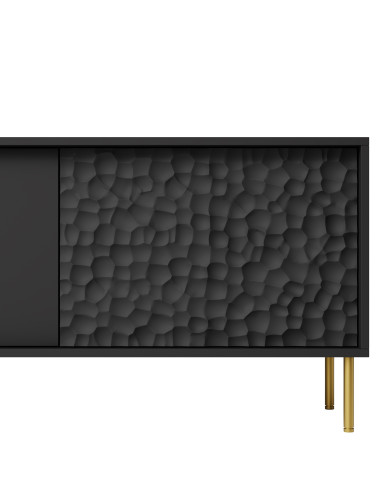 BULLET Stolik RTV Czarny Złoty 180x41x58cm - Nowoczesność i Styl