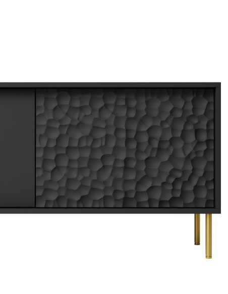 BULLET Stolik RTV Czarny Złoty 180x41x58cm - Nowoczesność i Styl